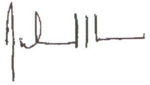 Person's signature on a white background.