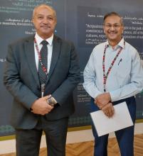 On the sidelines of the ongoing International Council on Archives (ICA) Congress, 2023 at Abu Dhabi, Shri Arun Singhal, Director General of Archives met Prof Ossama Talaat  Chairman,  National Library and Archives of Egypt on 11 Oct 2023 and discussed the areas of mutual interest in the area of archives. 