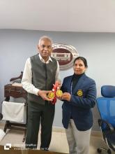 Achievement of 2 Gold medals in Inter Ministry Central Civil Services Women's Sports Event by Smt. Rajni Malik, UDC